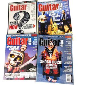 Guitar One Vintage 2001 Magazine Lot of 4 Y2K Rock Music Sheets Playing Guide